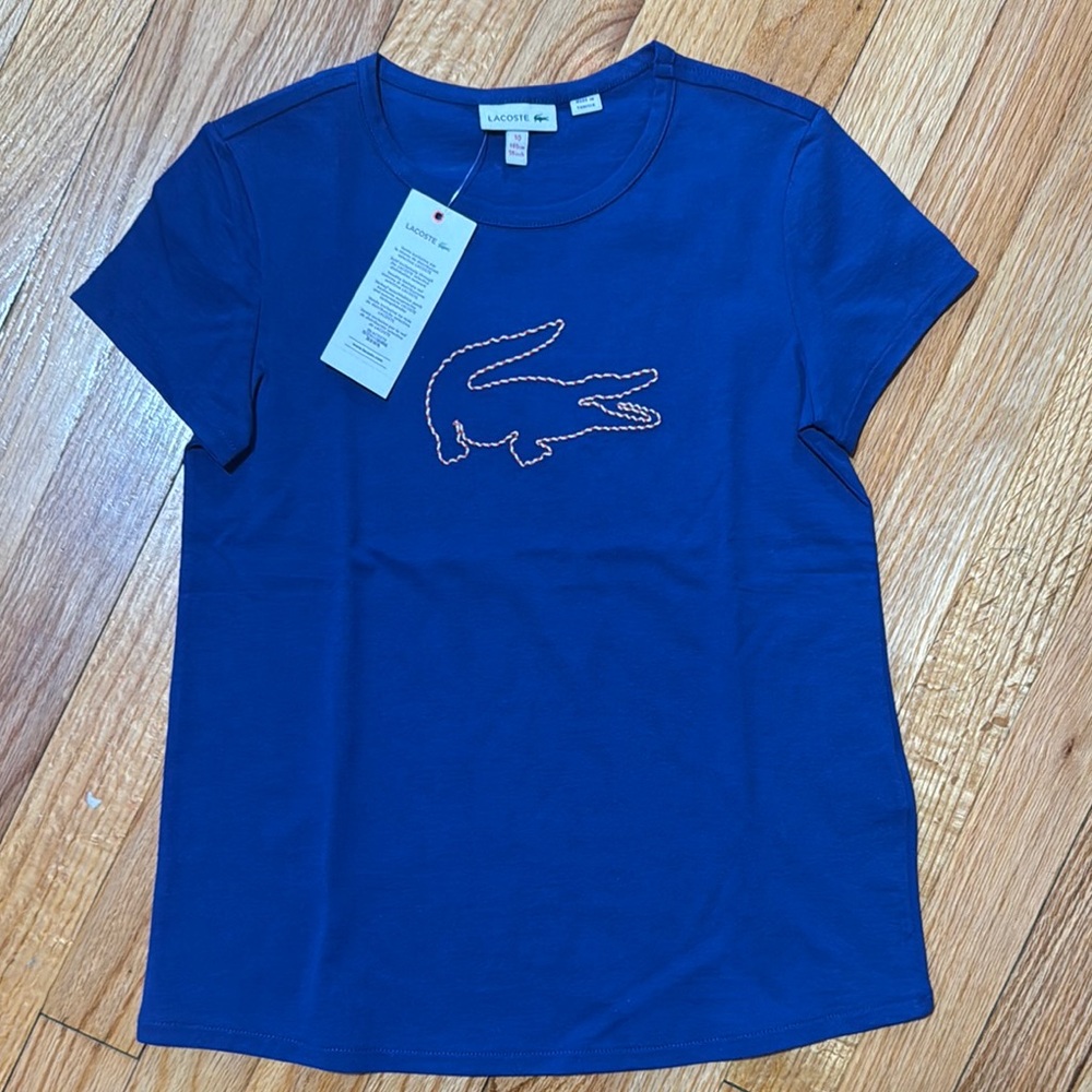 Lacoste Royal Blue Tee with Crocodile Emblem